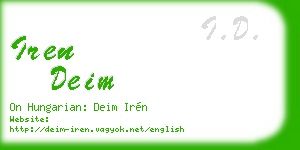 iren deim business card